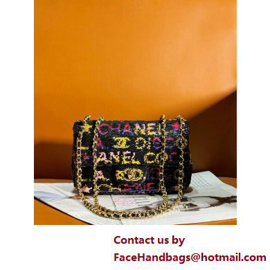 Chanel Sequins  &  Gold Tone Metal Small Flap Bag AS4561 Black, Yellow, Pink  &  Blue 2025